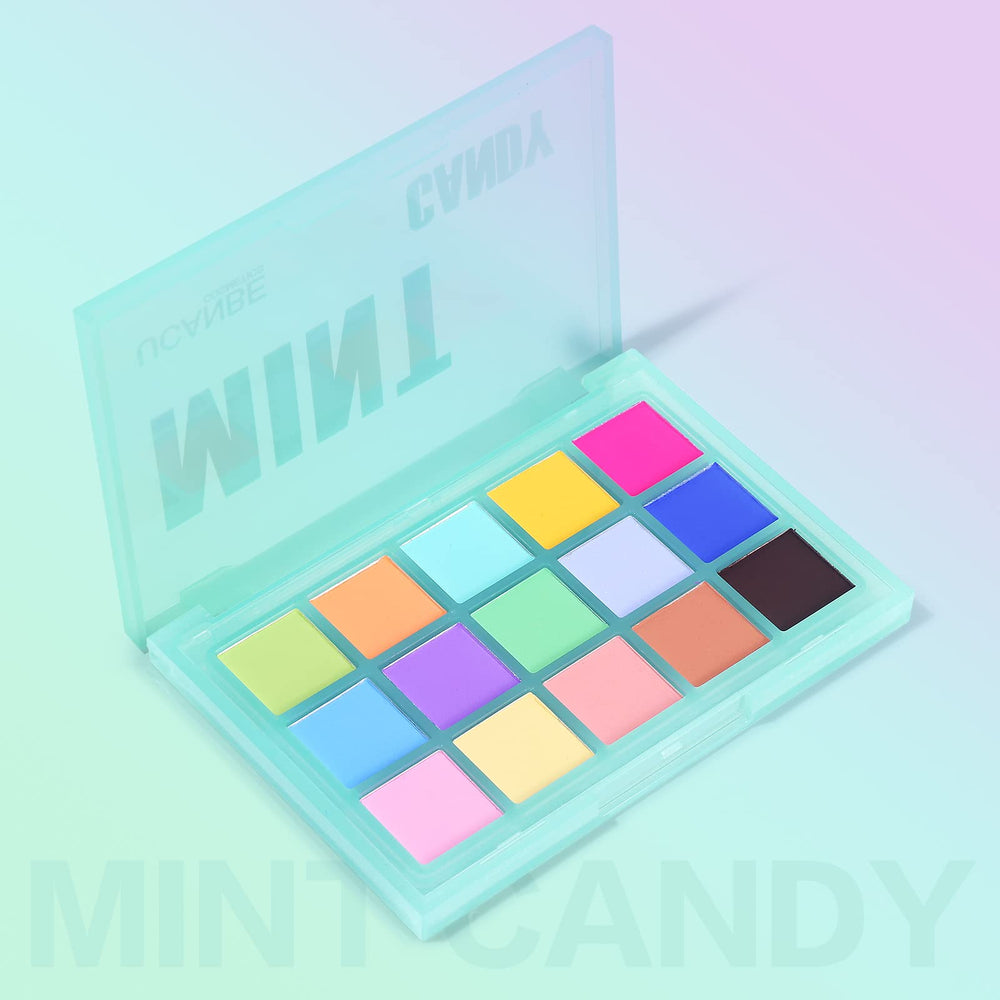UCANBE Mint Candy matte finish pan used for precise eye lining.