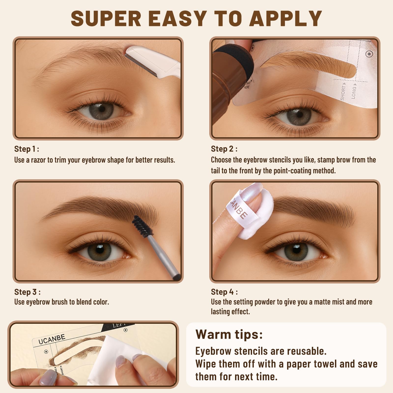 UCANBE navaja cejas para dar forma limpia y precisa