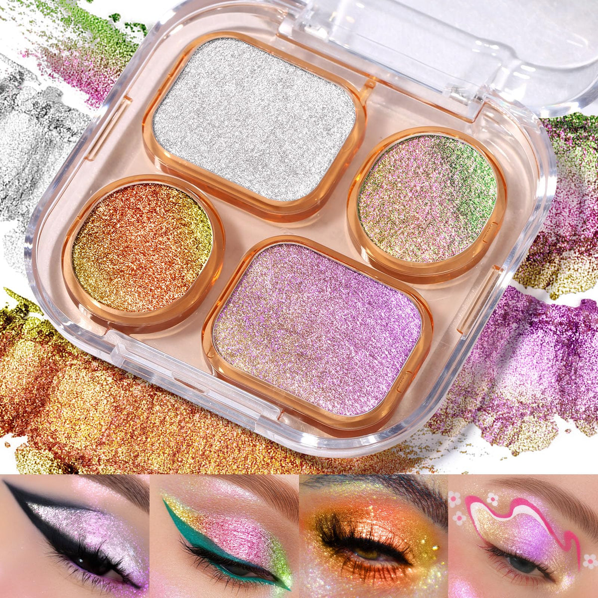 UCANBE Camaleón Brillo: paleta de 4 colores para looks versátiles.