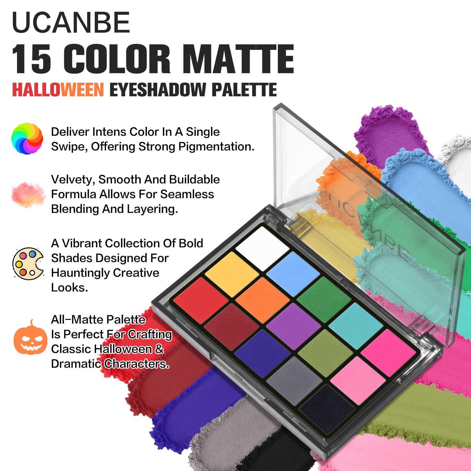UCANBE Halloween sombra blanca mate para delineados precisos.