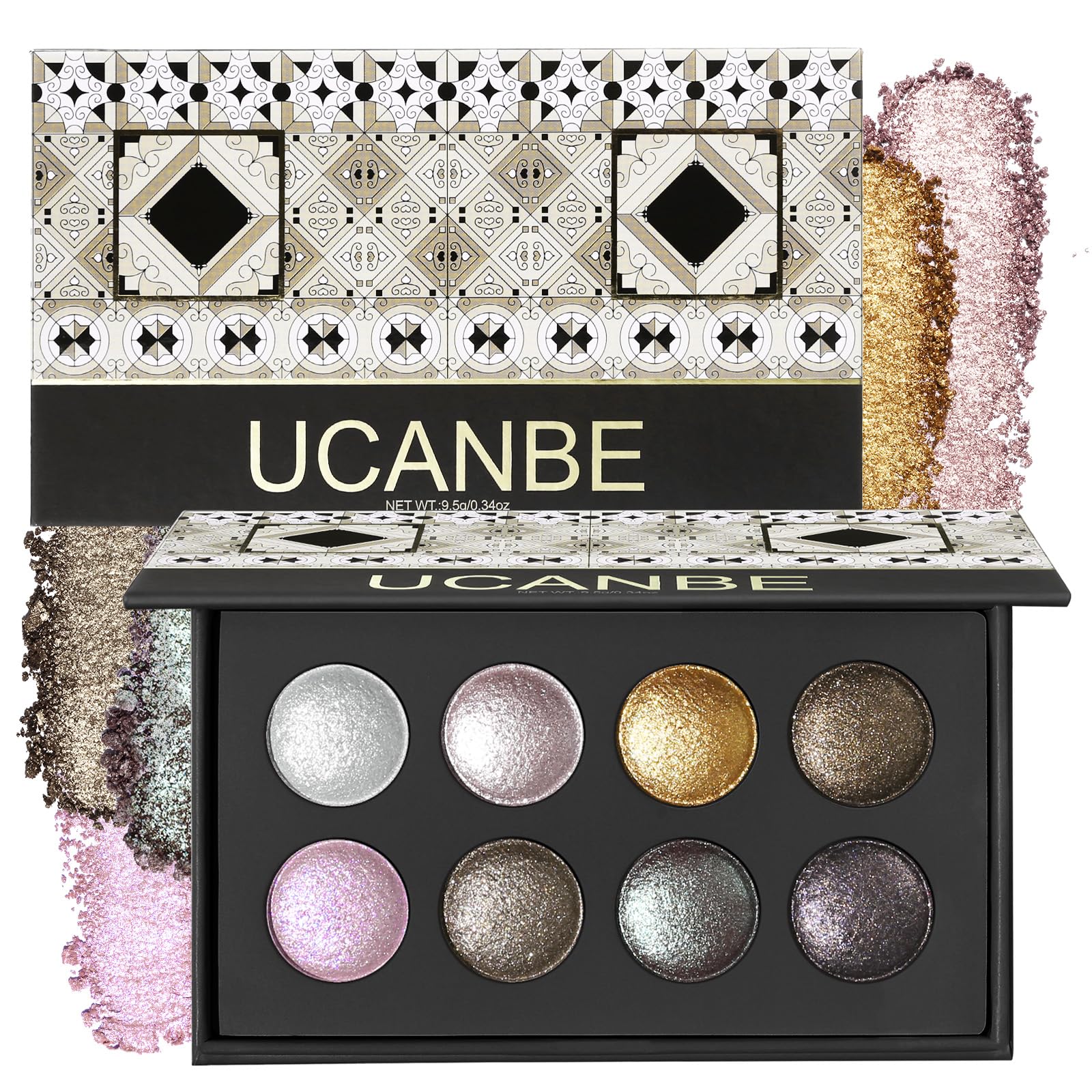UCANBE paleta sombras brillo diamante para looks radiantes durante el día