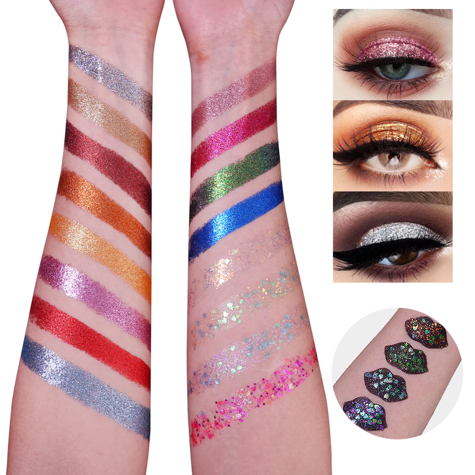 UCANBE Pro Glitter Eyeshadow Palette velvet frosted cover for premium packaging.
