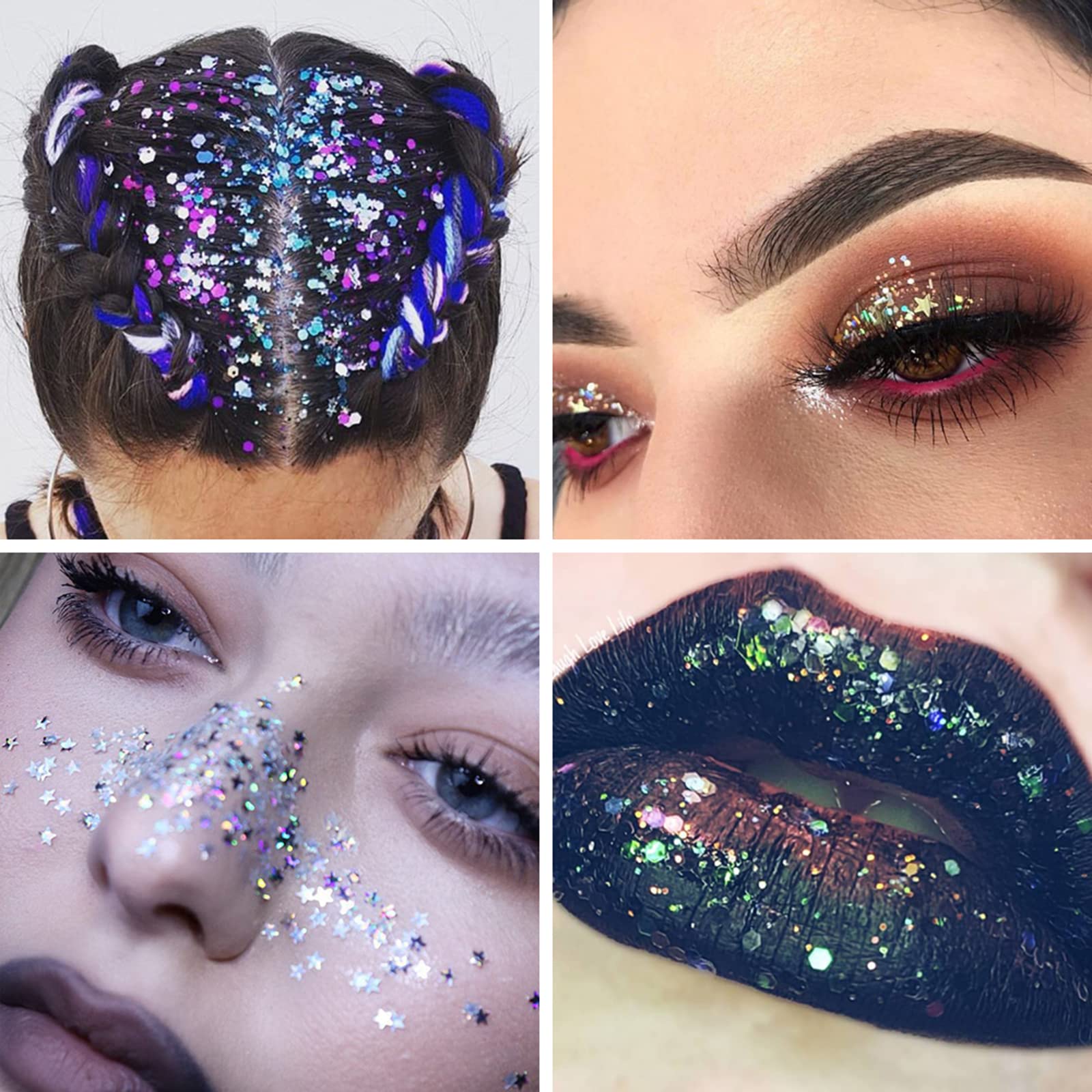 UCANBE Pro Glitter Eyeshadow Palette waterproof and long-lasting glitter effect.