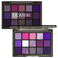 UCANBE purple eyeshadow palette with 15 versatile shades for day-to-night looks