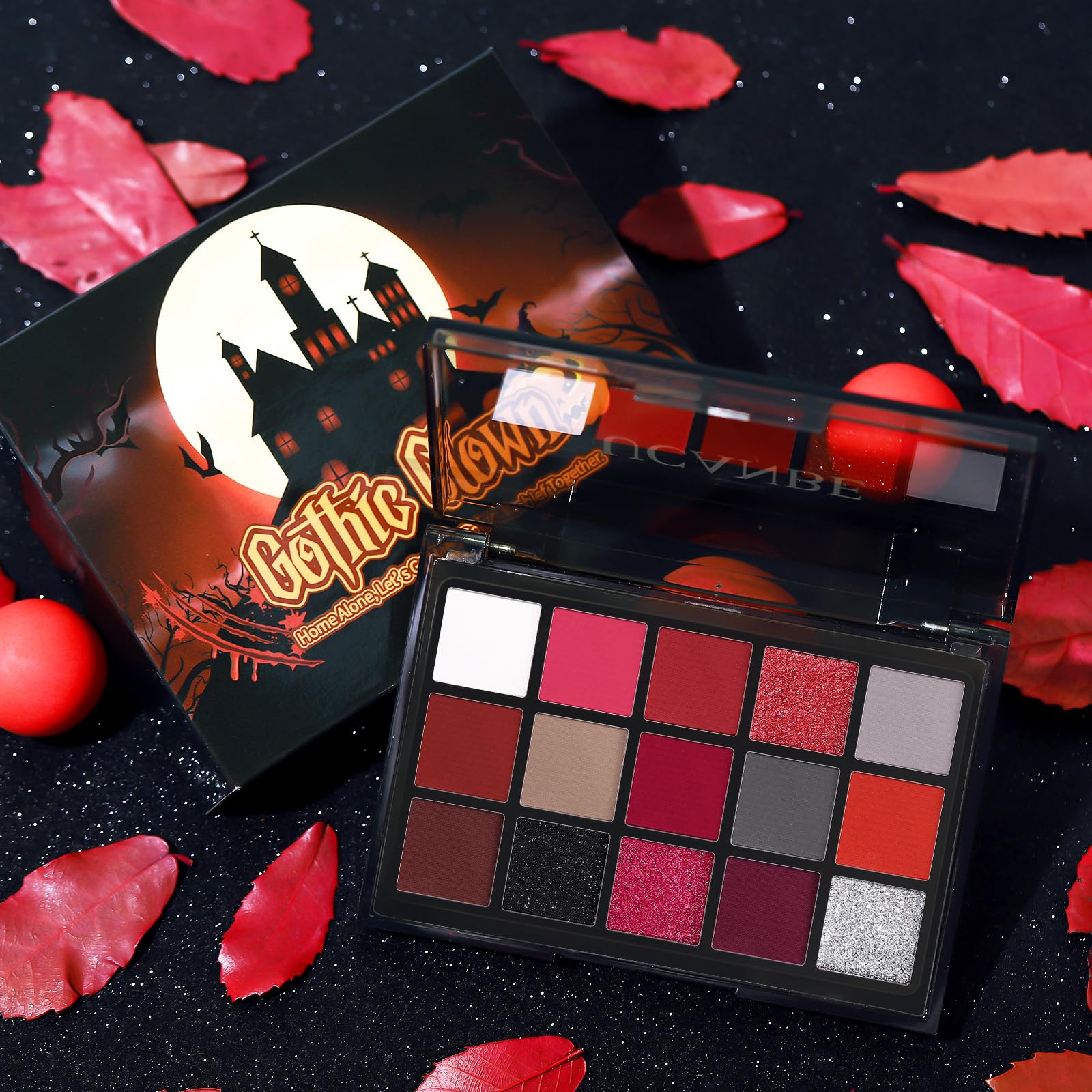 UCANBE gothic clown palette helps create Halloween-inspired vampire, joker, or clown looks.