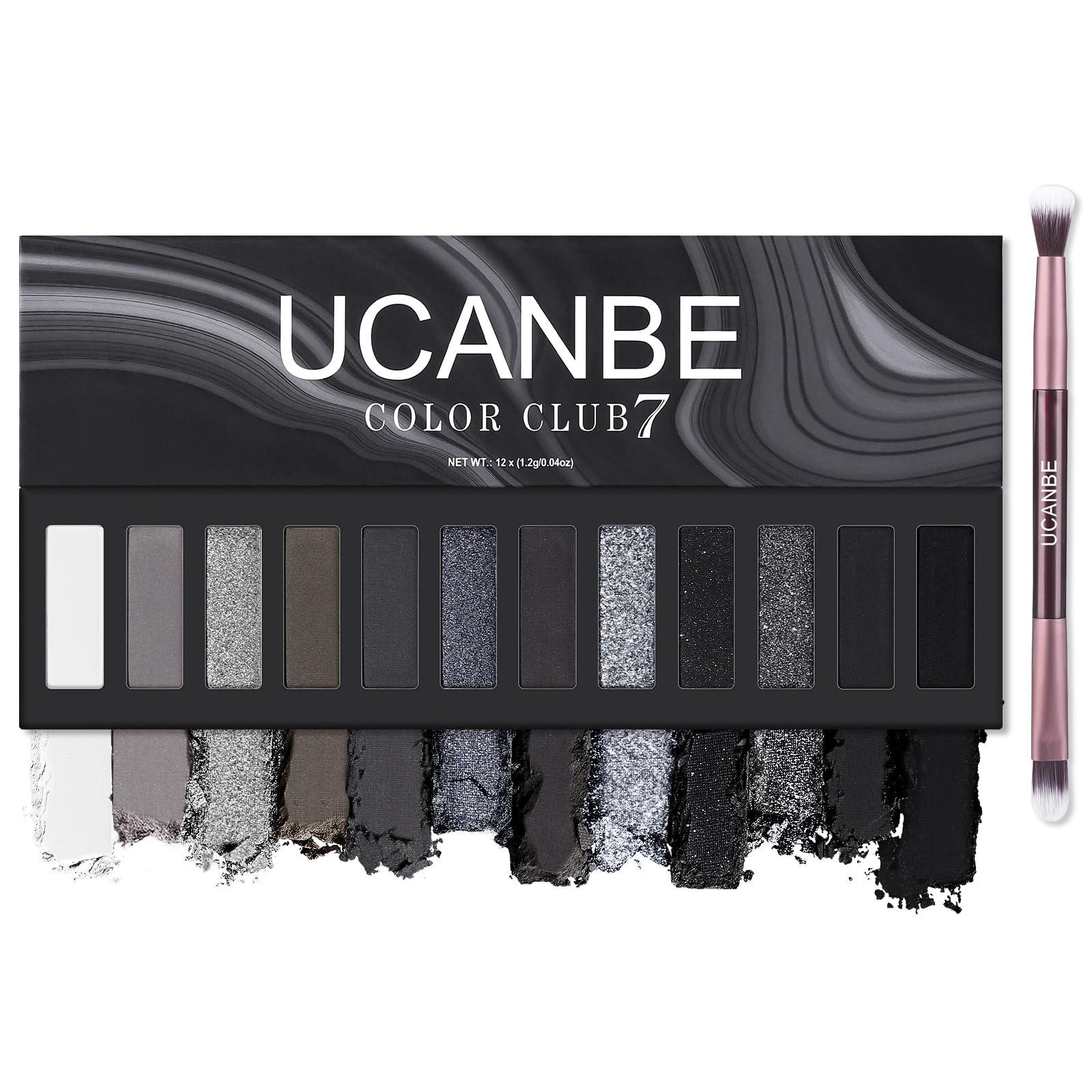UCANBE Smokey Eyeshadow Palette closed view with 12 shades for day-to-night looks