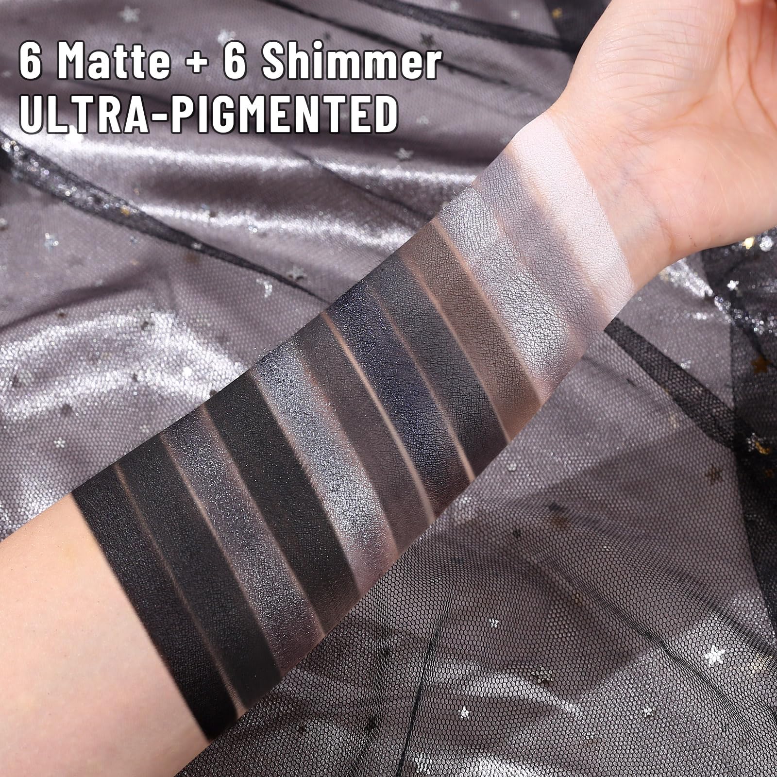 UCANBE Smokey Eyeshadow Palette dry-wet application demonstrates rich color and finishes.