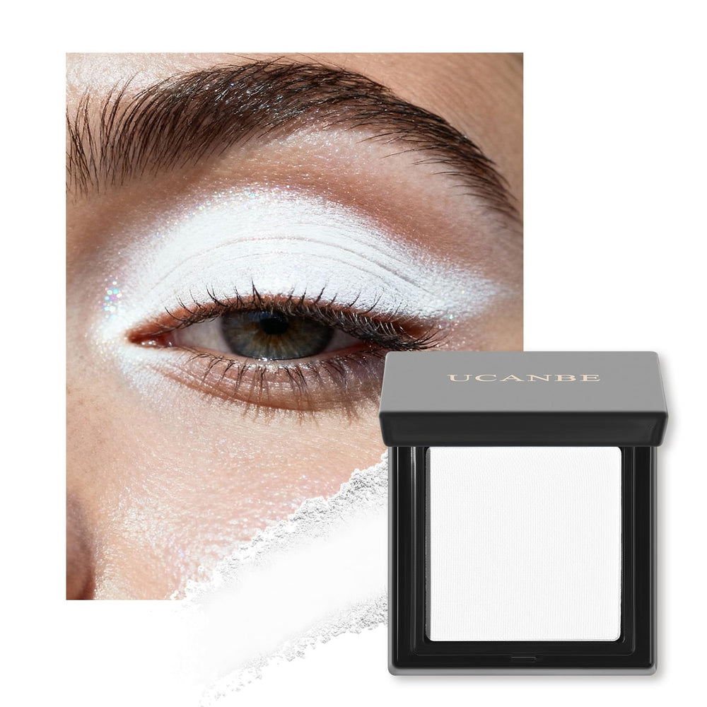 UCANBE White Single Eyeshadow Palette packaging for elegant on-brand presentation