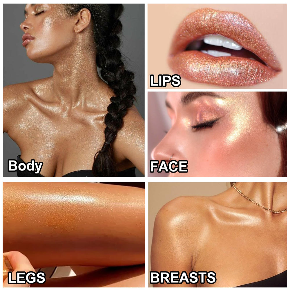 UCANBEMAKEUP Body Shimmer Oil apply with brush for precise glow.