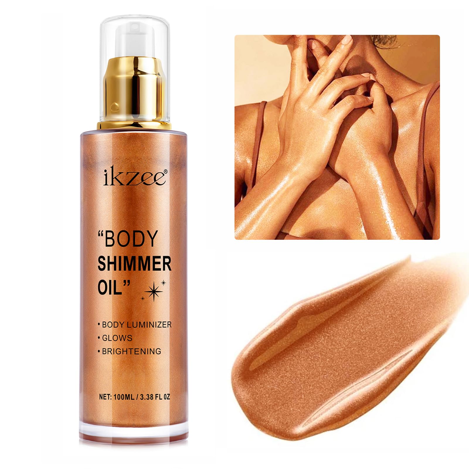 UCANBEMAKEUP Body Shimmer Oil glow enhances natural radiance.