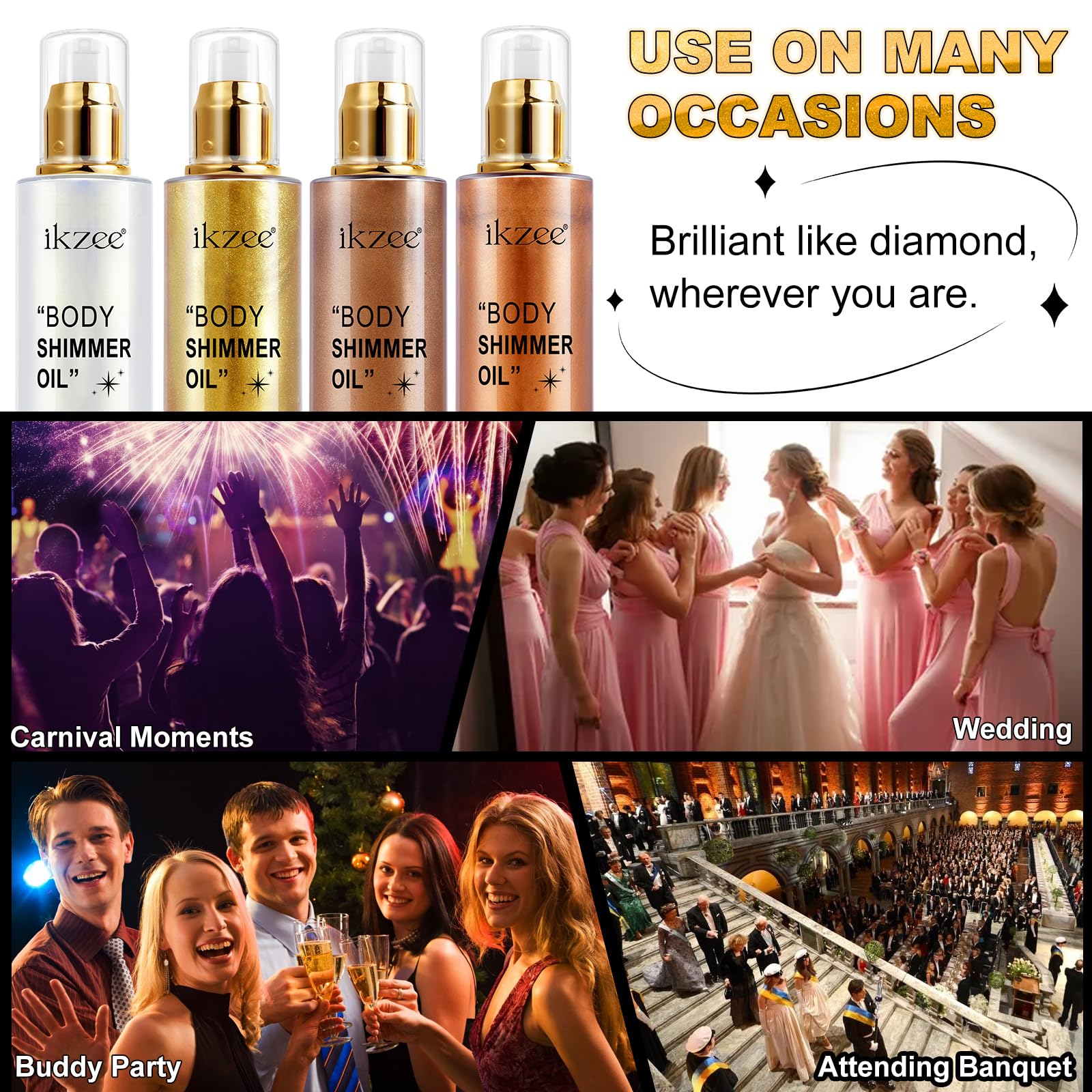 UCANBEMAKEUP Shimmer Oil color swatches including Bronze Gold.