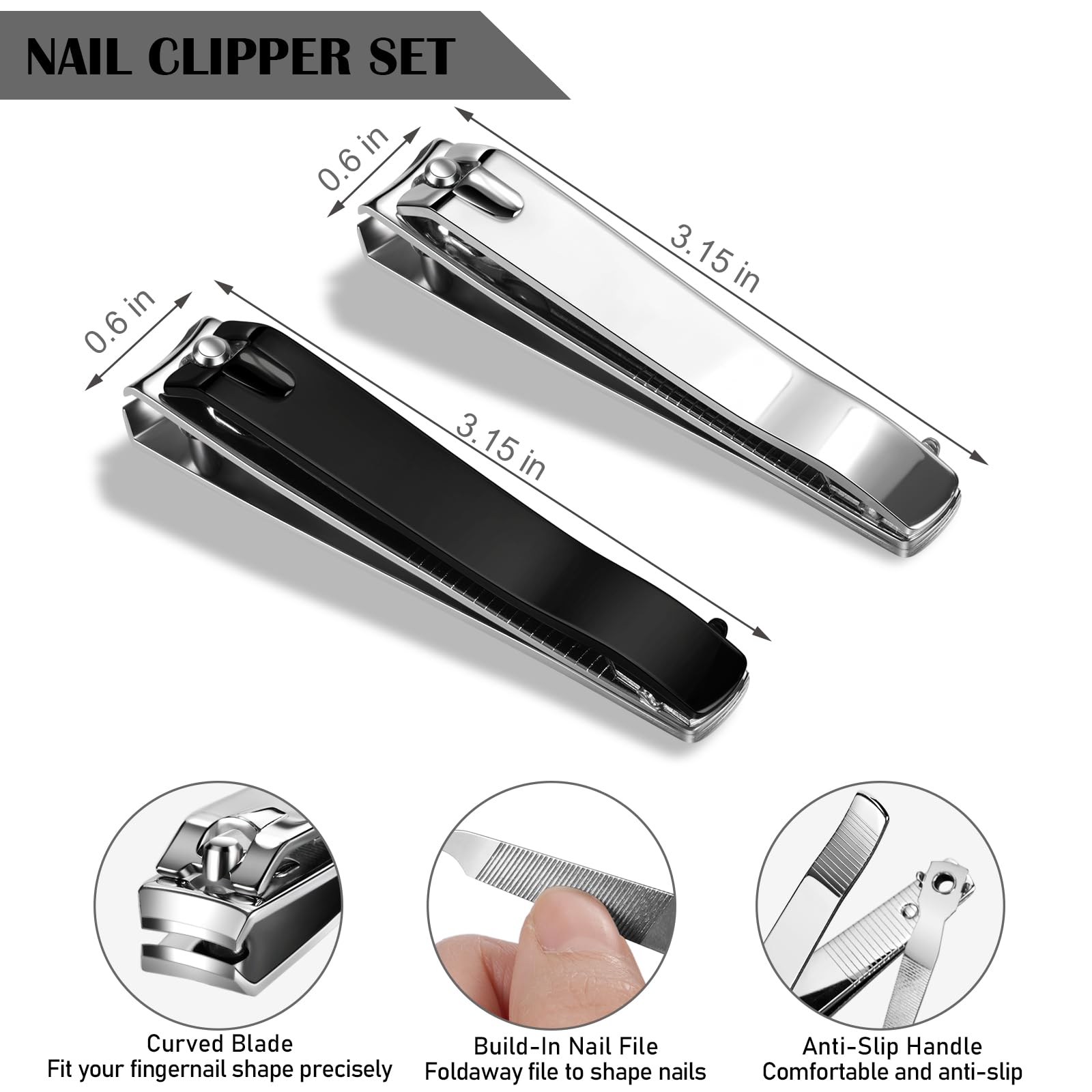 Ucheom nail clippers blades close-up showing durable stainless steel blades.