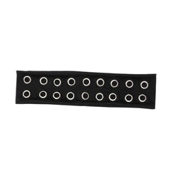 Uchyius grommet headband in black with eyelets for edgy daily wear versatility