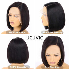 UCUVIC glueless lace front bob with adjustable straps for secure fit