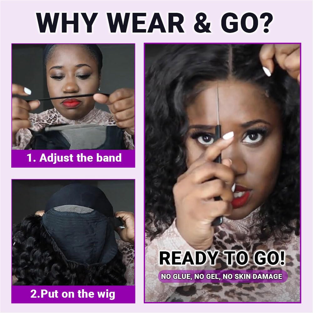 UCUVIC Curly Bob Wig with 5x5 lace closure creates seamless hairline.