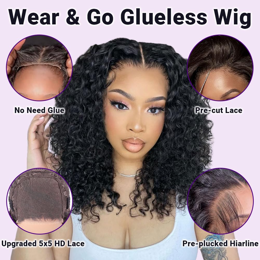 UCUVIC Curly Bob Wig features bleached knots and baby hair for realistic texture.