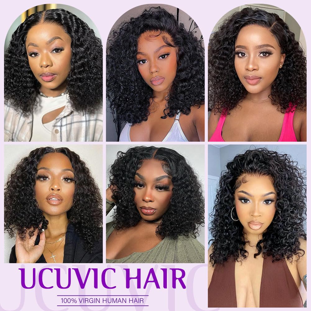 UCUVIC Curly Bob Wig with four combs stays secure all day.