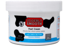Udderly Smooth foot cream in an 8 oz jar for deep hydration.