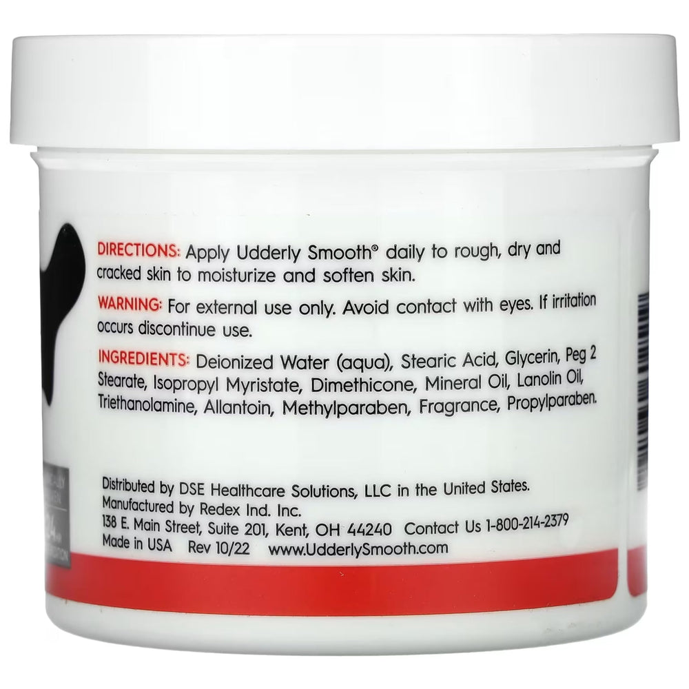 UDDERLY SMOOTH frasco de 12 oz, ideal para viajes.