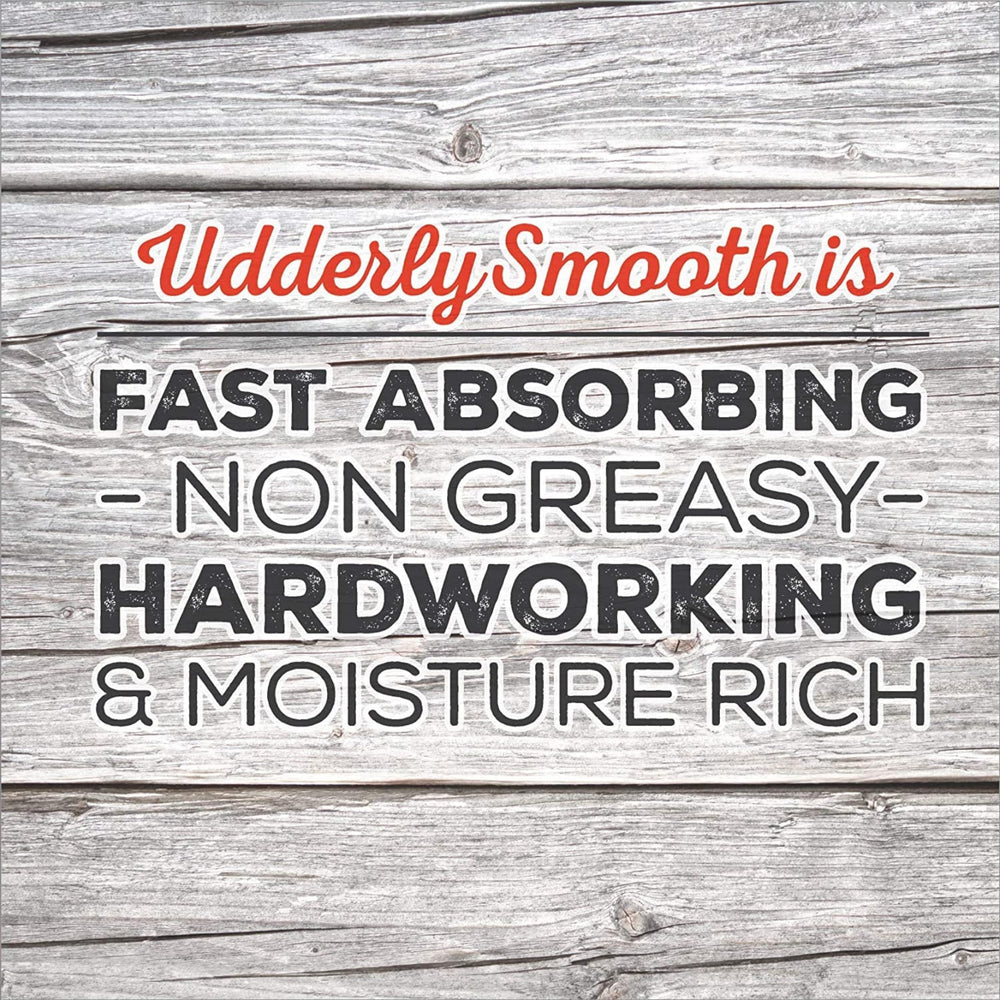 UDDERLY SMOOTH textura ligera y absorción rápida para piel suave.