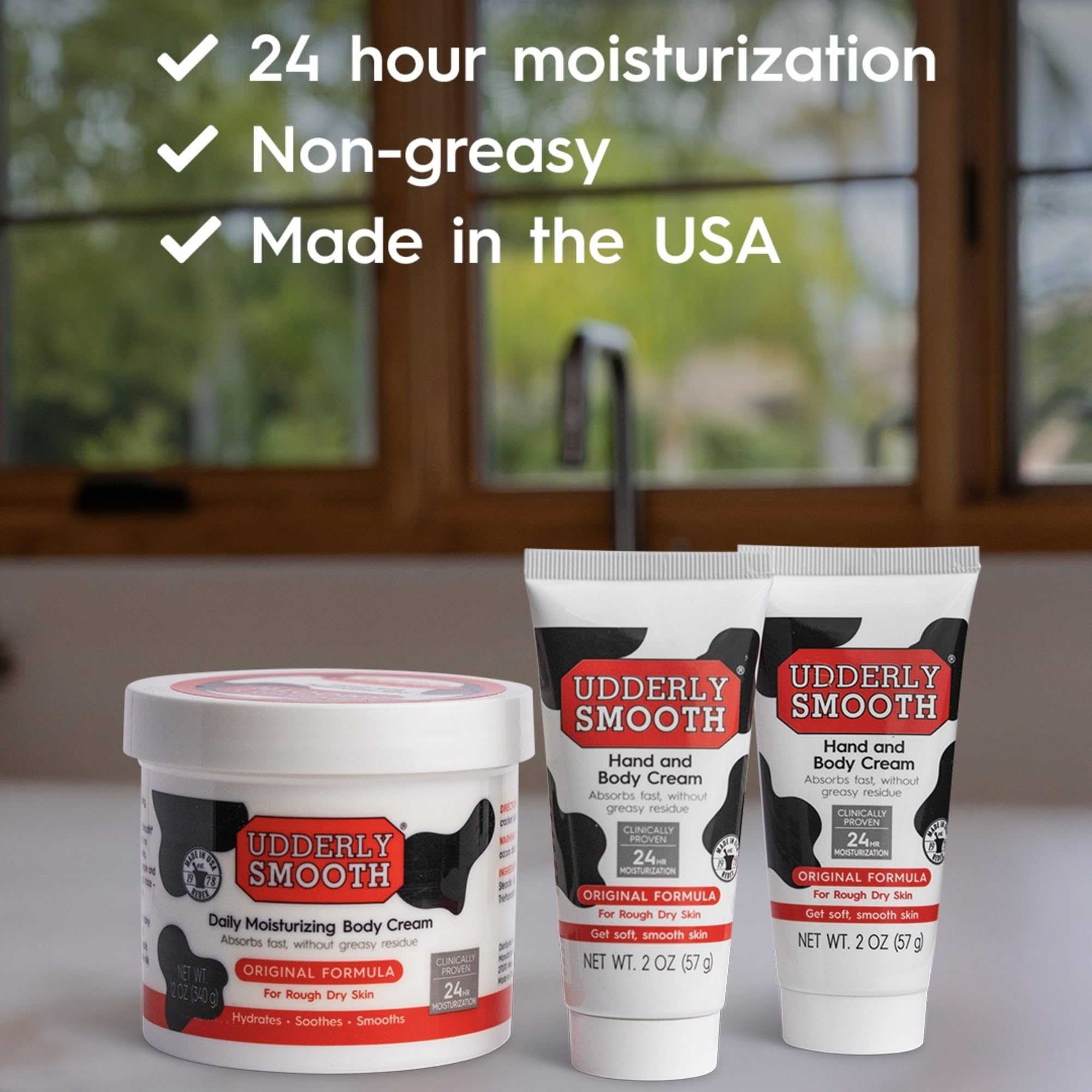 Textura no grasa de Udderly Smooth, sensación suave al instante.