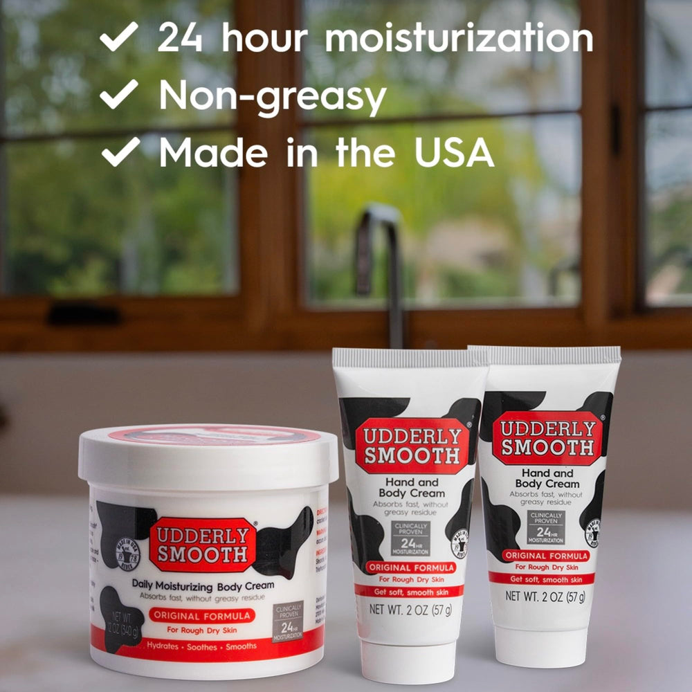 Textura no grasa de Udderly Smooth, sensación suave al instante.