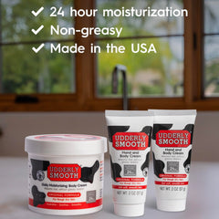 Textura no grasa de Udderly Smooth, sensación suave al instante.