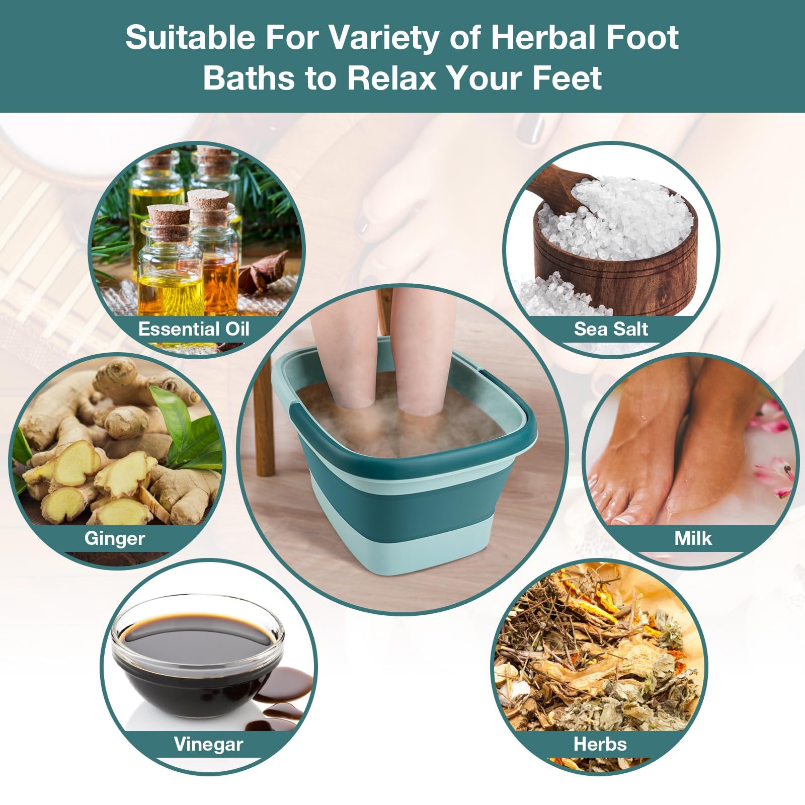 Udefineit foot bath basin bottom massage bumps provide Shiatsu-like relief