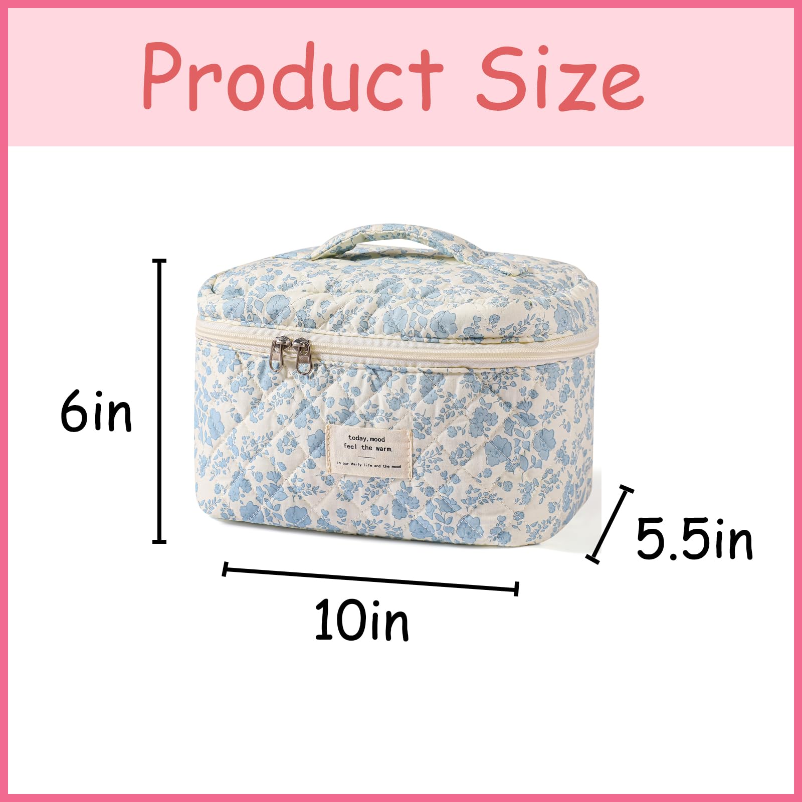 uekeboag coquette aesthetic floral cosmetic bag highlighting elegant daily-use design.