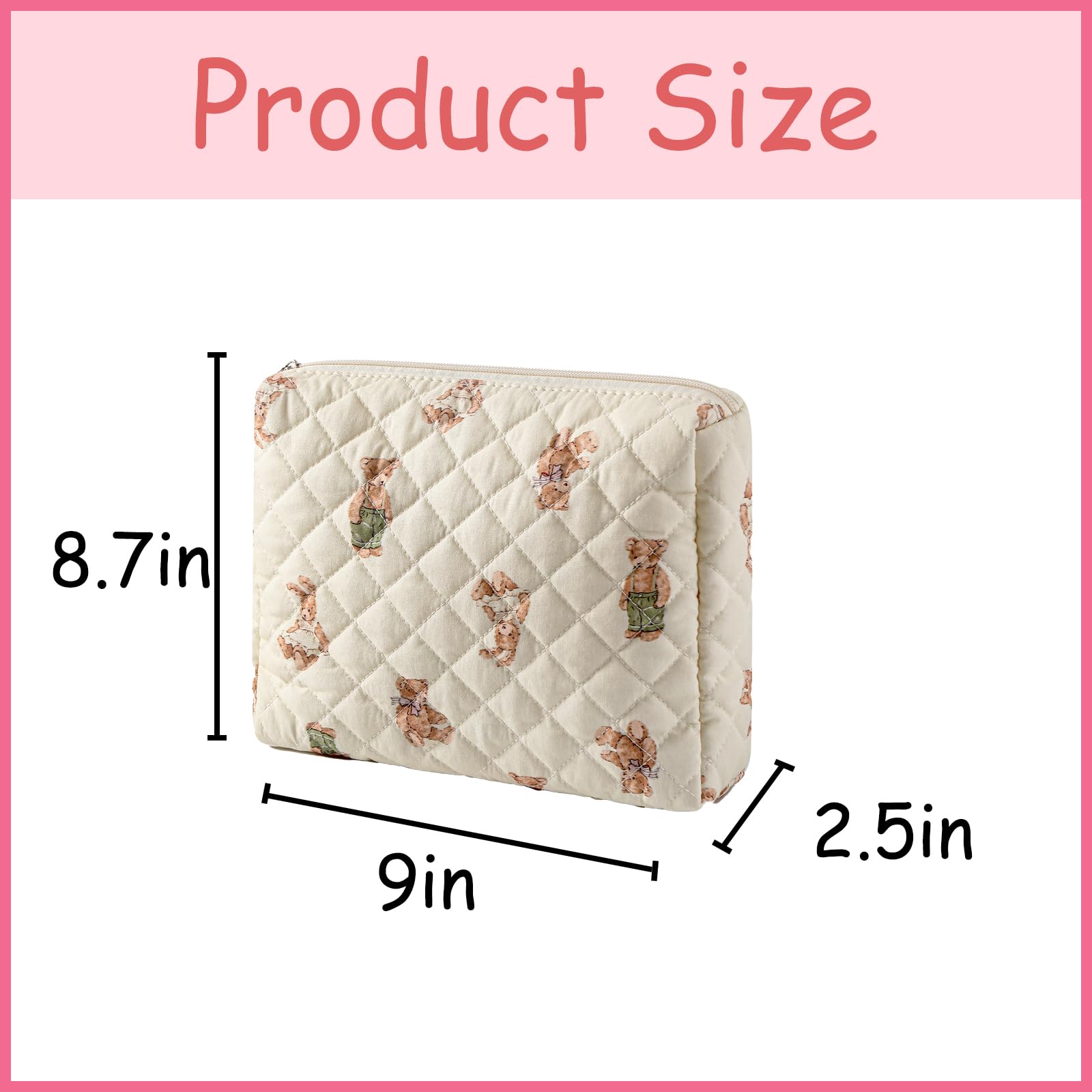 uekeboag coquette cosmetic bag with floral design offering durable, lightweight storage.