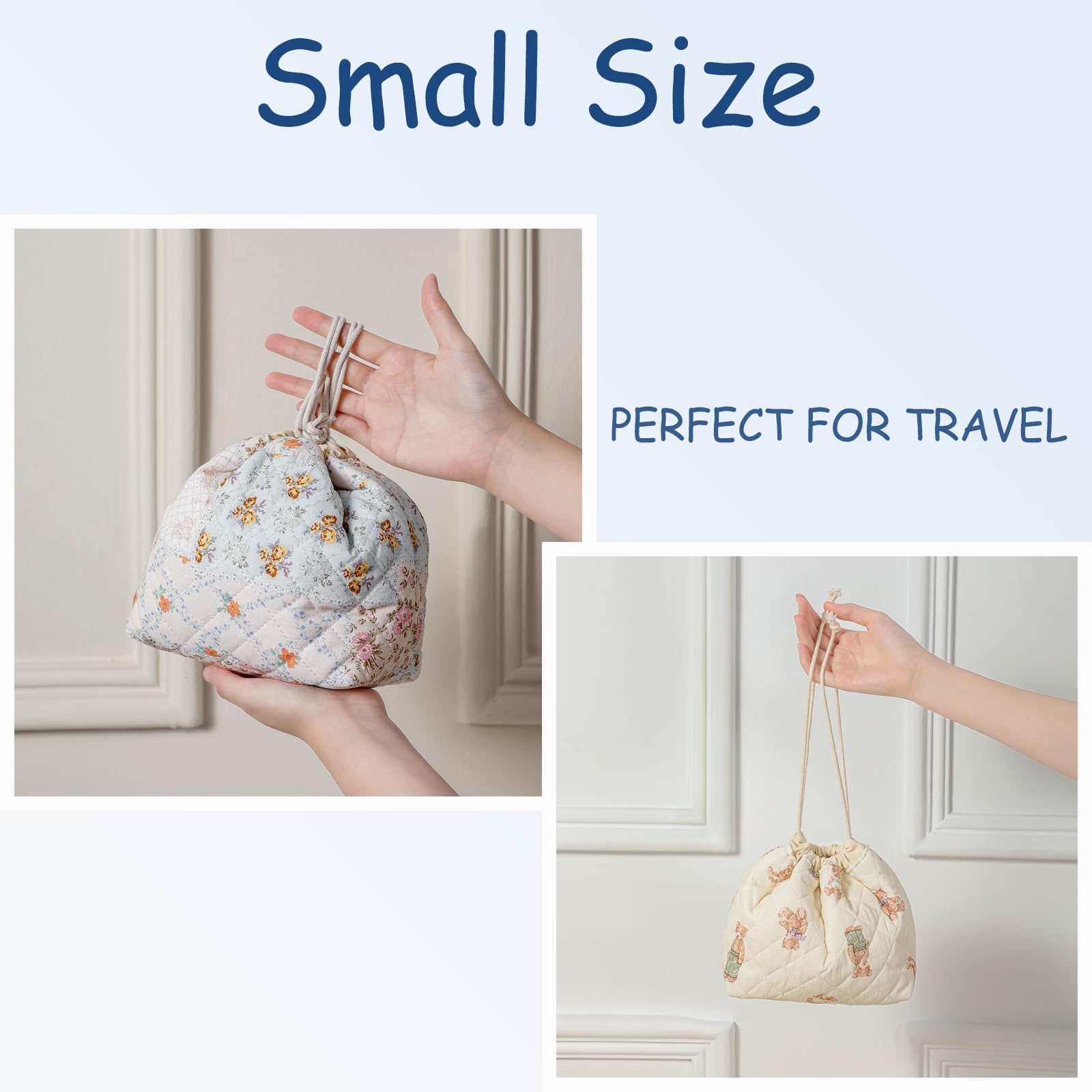 uekeboag floral quilted design cosmetic bag, stylish and versatile for daily routines
