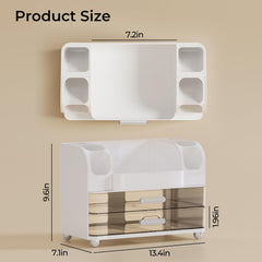 UFORU makeup organizer's ABS surface is easy to wipe clean after use
