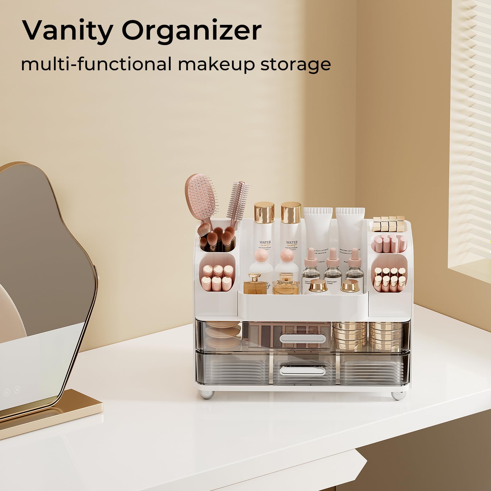 UFORU makeup organizer in white suits any decor and makes a thoughtful gift