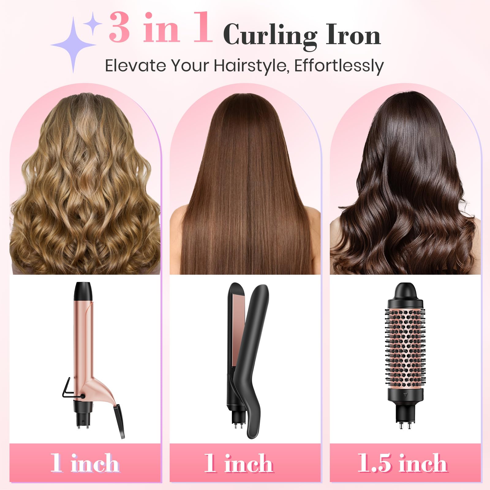 Ufree 1-inch curling iron wand enabling fast, defined curls at home.