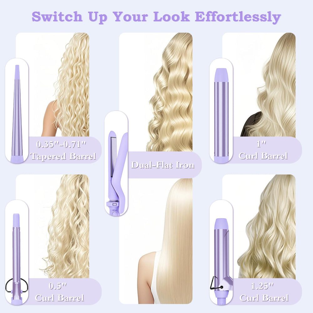 Ufree 5in1 curling iron clip barrel 0.50 inch for defined curls