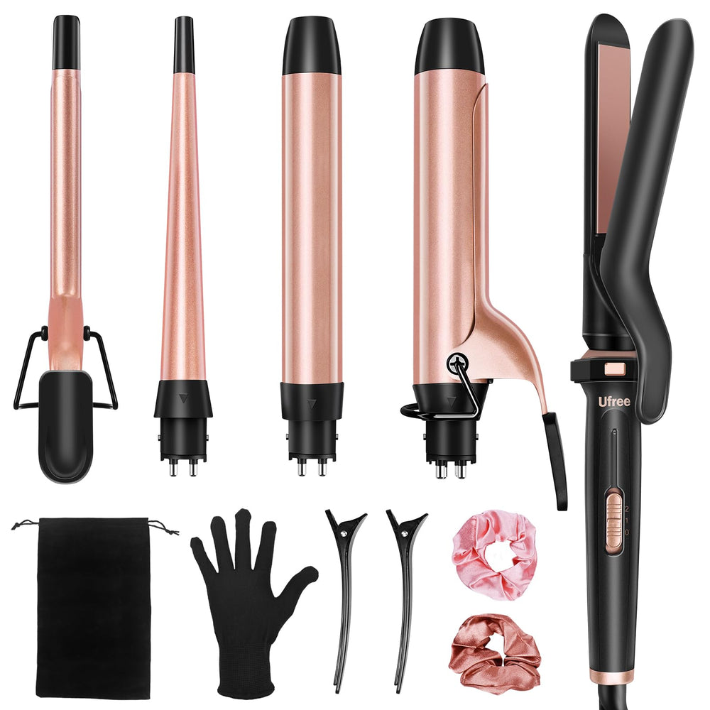 Ufree 5 in 1 curling iron with tapered 0.35–0.71 inch barrel for versatile styling