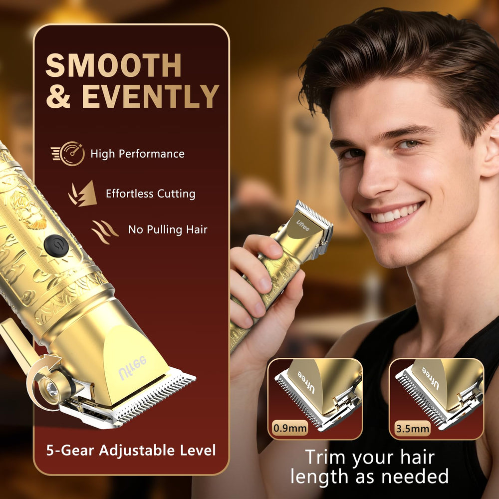 Ufree beard trimmer with 6 detachable heads for customization