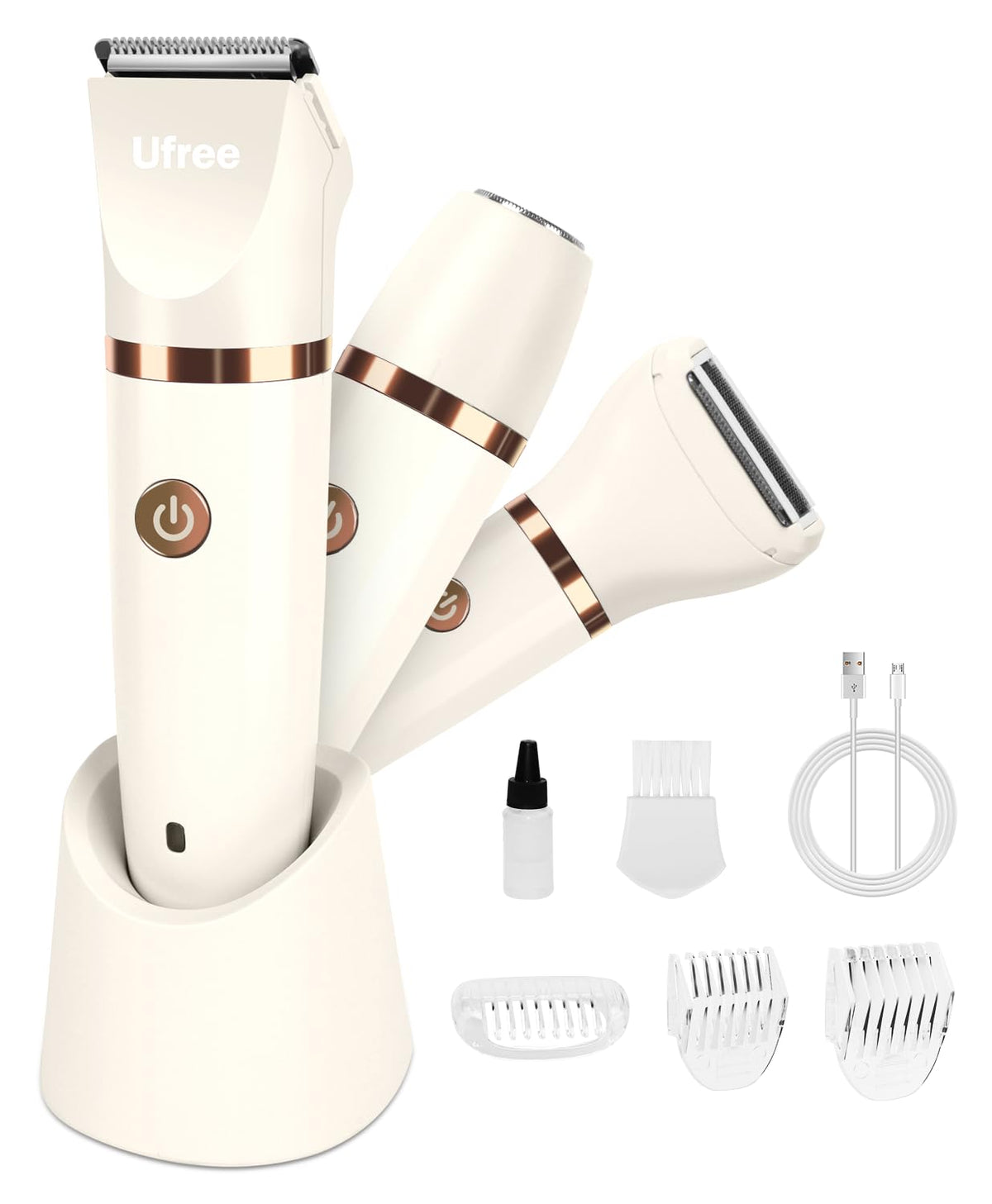 Ufree bikini trimmer in the box set, a complete grooming kit for versatile use.