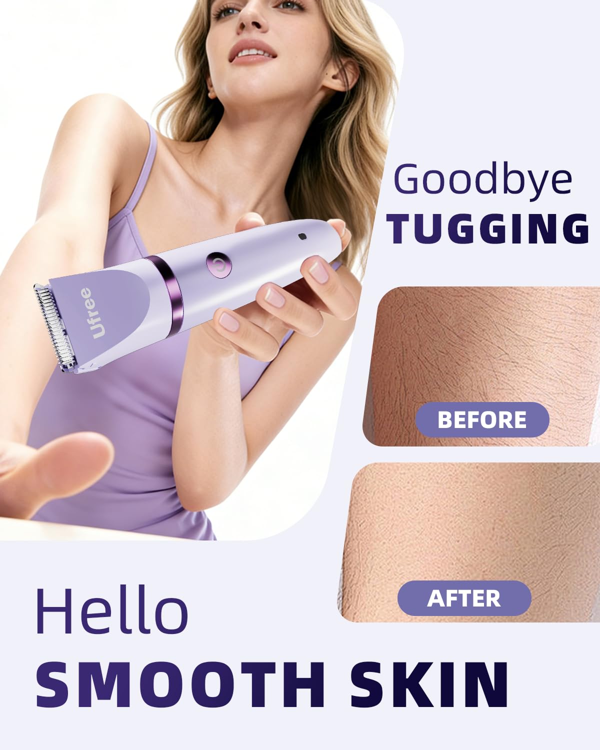 Ufree Bikini Trimmer stainless steel blades provide precise trimming