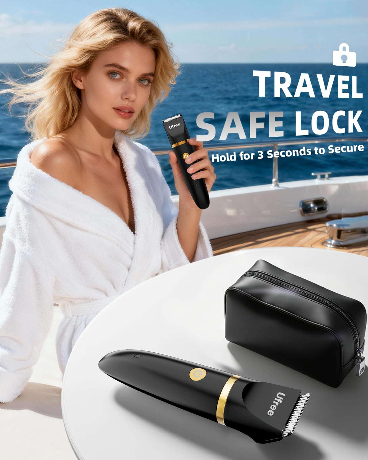 Ufree USB charging ensures grooming is ready anywhere, anytime.