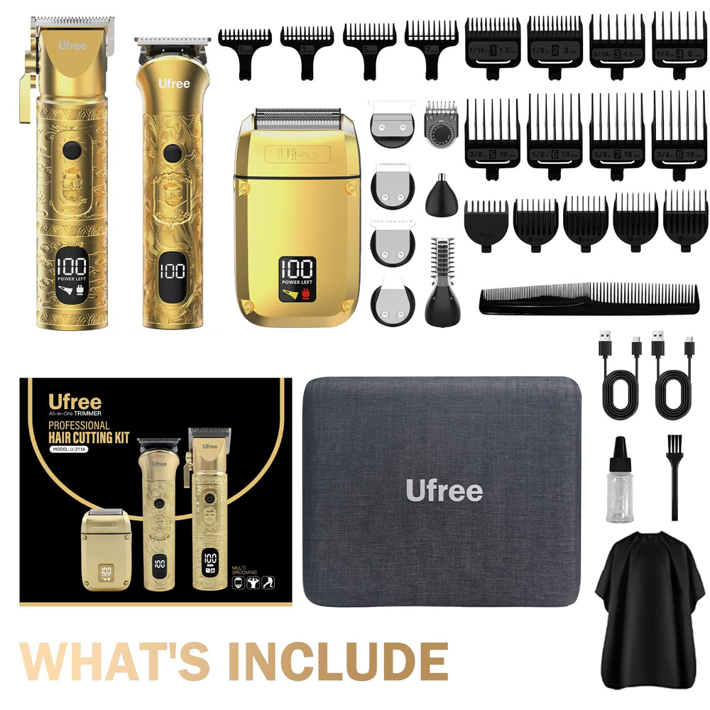 Ufree cordless grooming system in use for professional home results