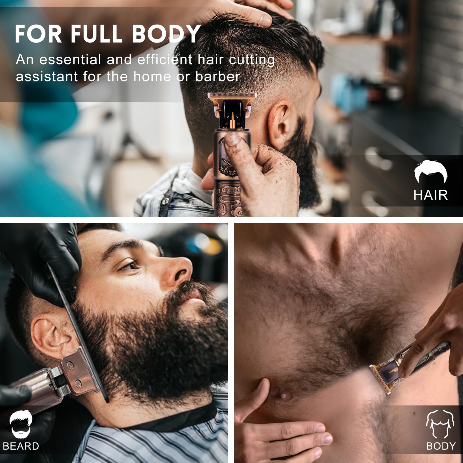 Ufree cordless, travel-friendly design for on-the-go grooming.