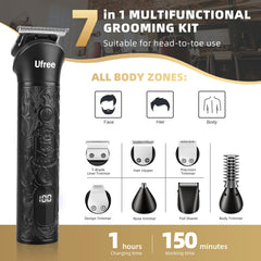 Ufree cordless trimmer with LCD display enables precise grooming on the go.