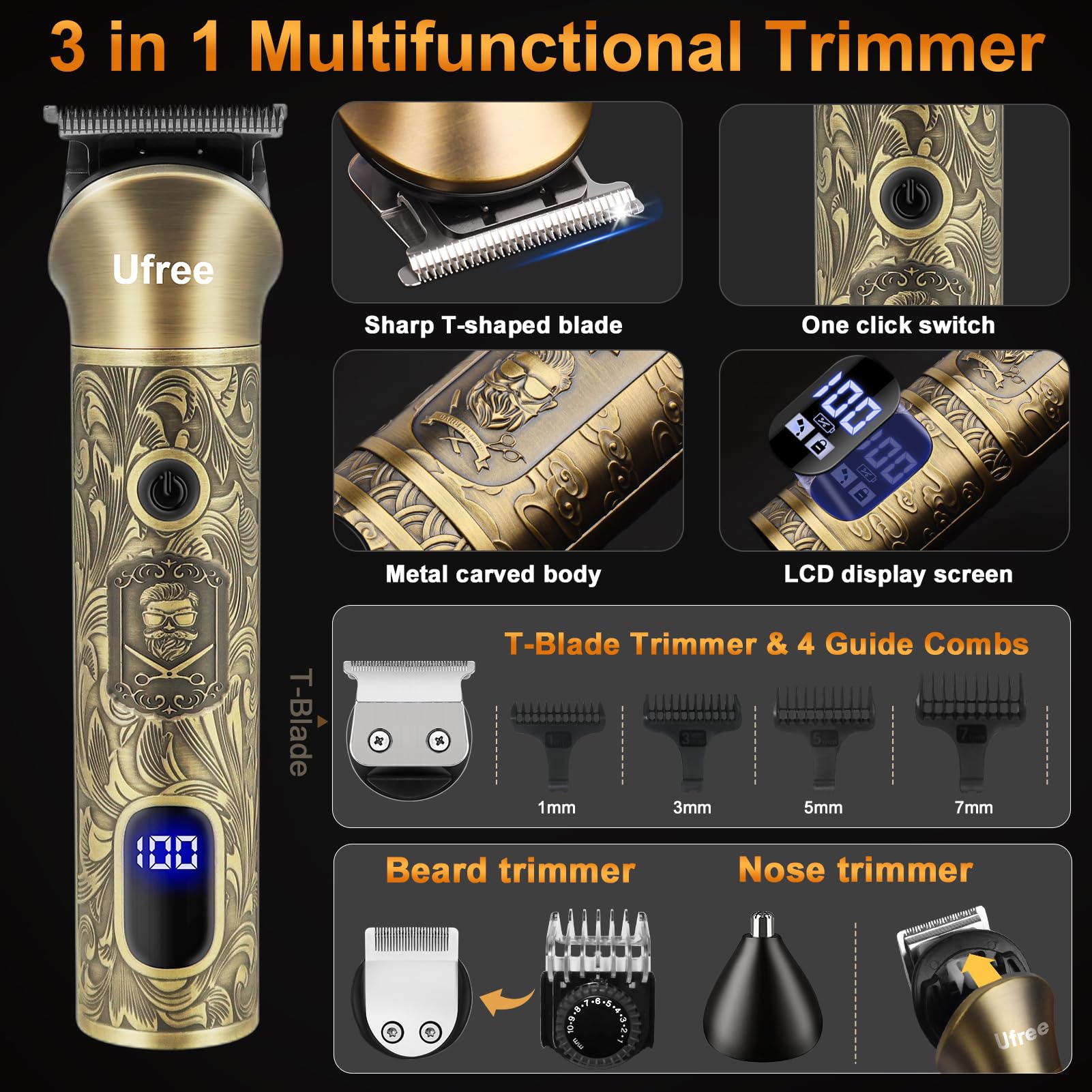 Dual floating razor heads on the Ufree shaver contour facial features comfortably.