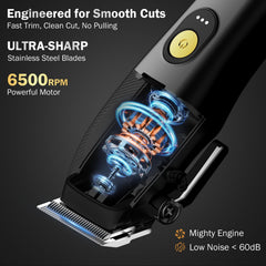 Ufree cordless clippers with ergonomic grip for comfortable long trims