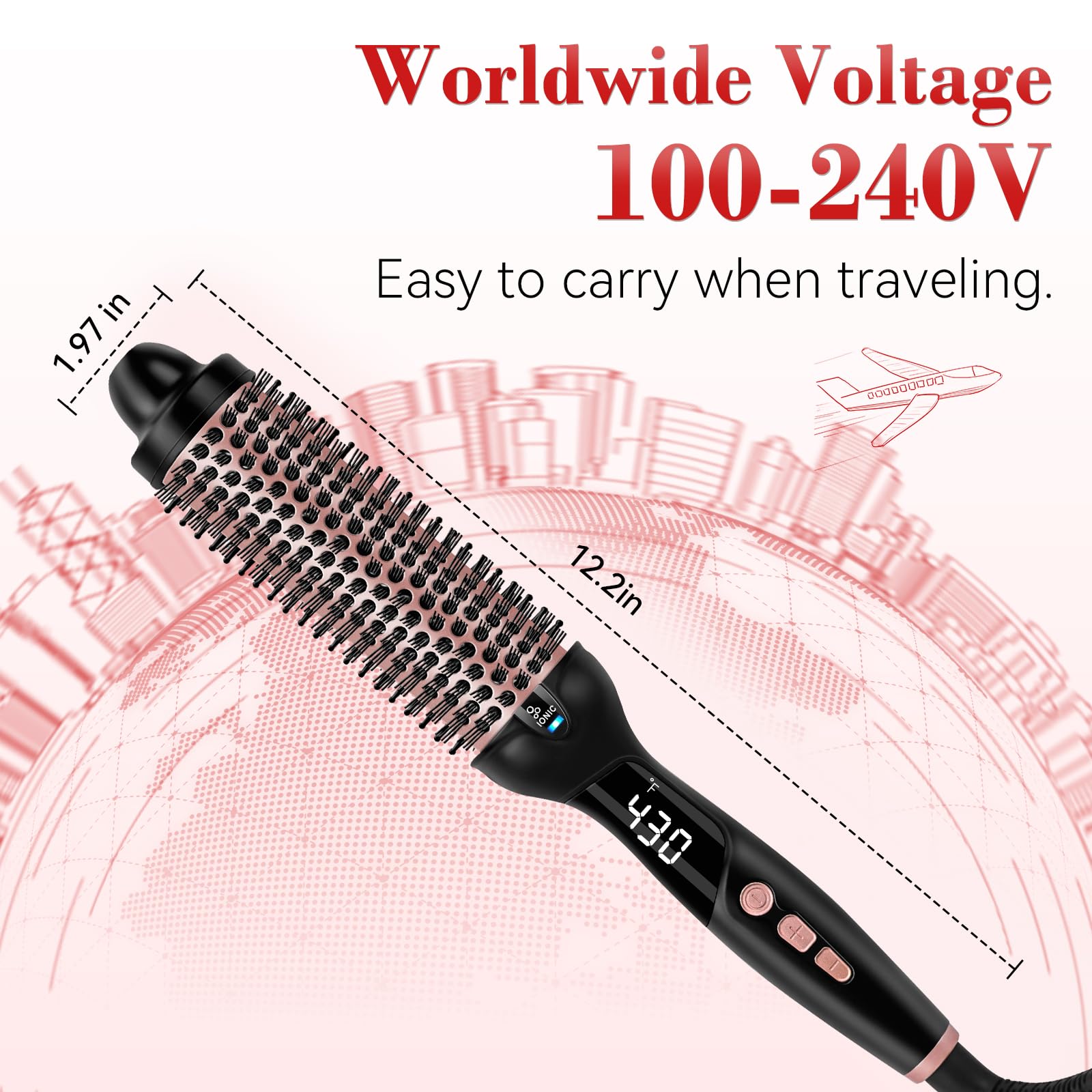 Ufree Ionic Thermal Brush enables fast styling with 30-second heat setup.