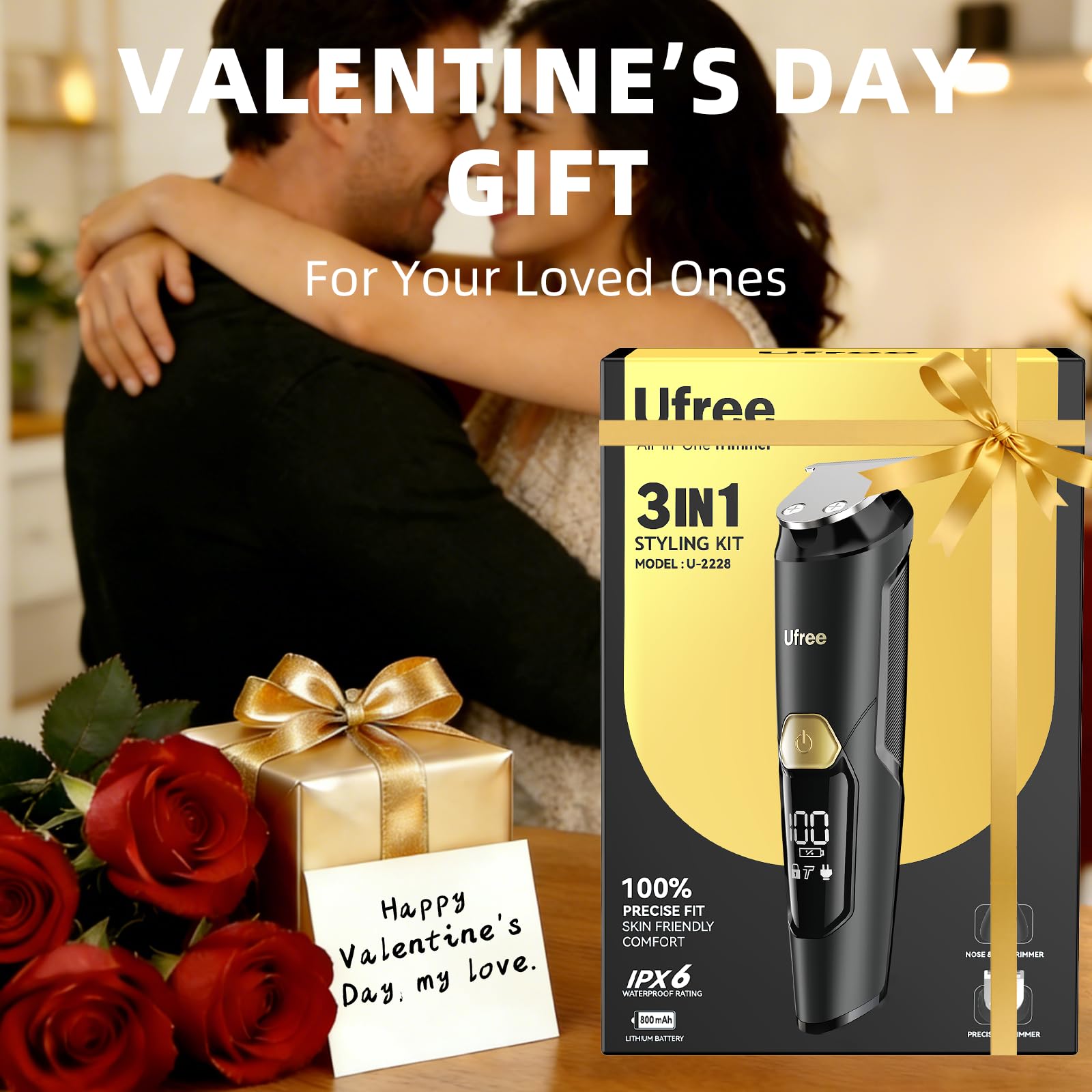 Ufree LED battery indicator shows remaining power clearly.