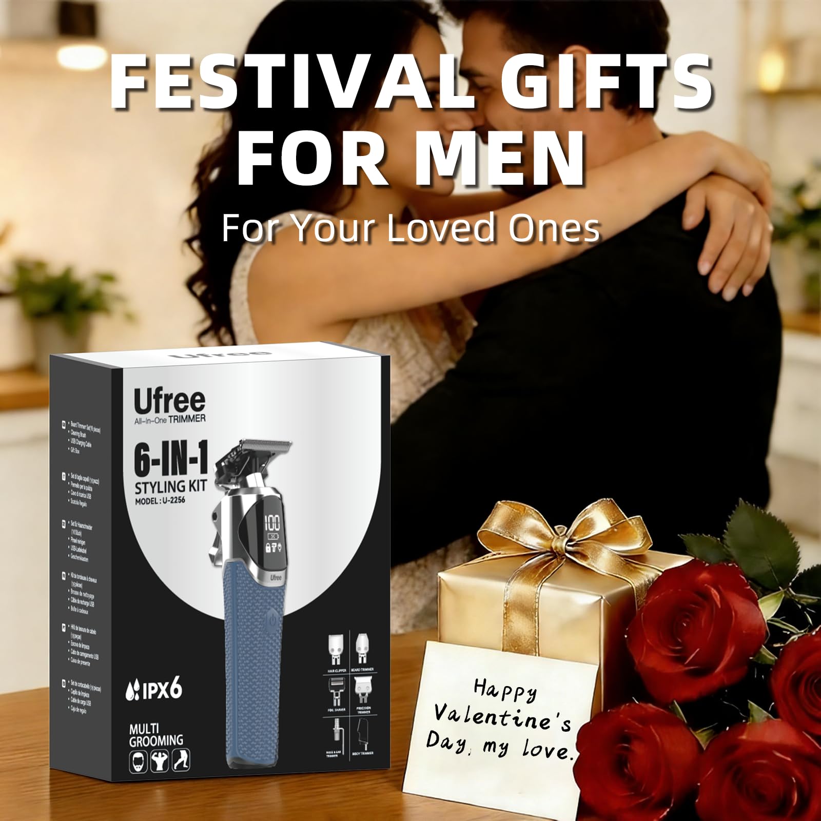 Ufree LED display shows battery level for grooming planning
