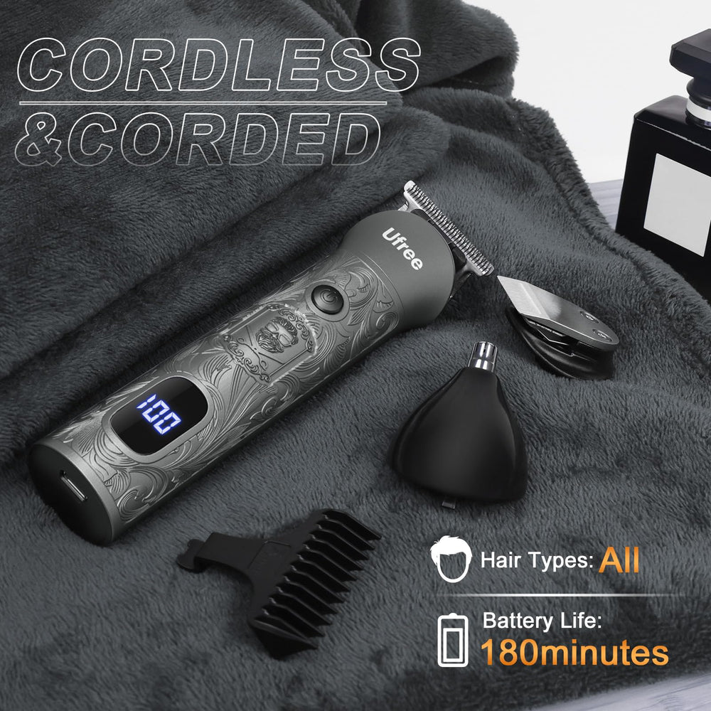 Ufree Nose/Ear trimmer attachment in-use for precise detail