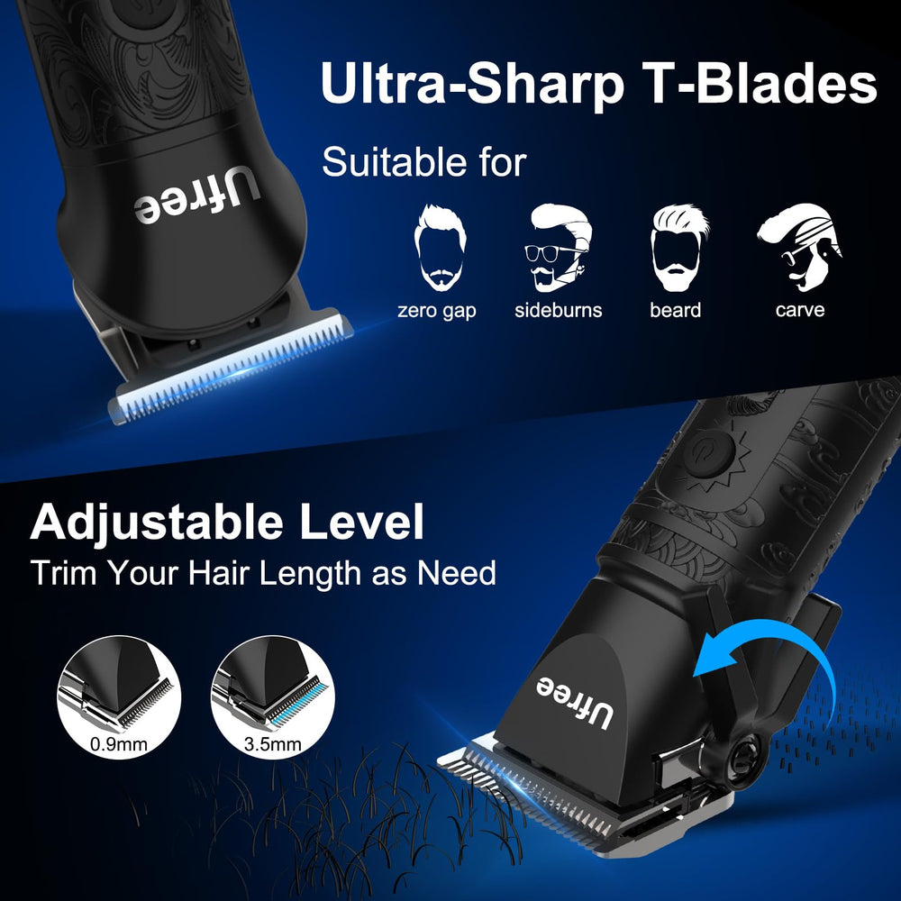 Ufree nose-ear trimmer head enables precise trimming in tight spots.